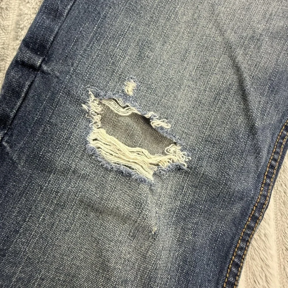 Aeropostale Essex Straight Leg Jeans Mens 30 Blue Distressed Ripped Grunge Denim